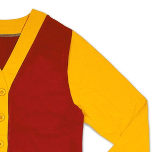 Vêtements de mode, pulls, vêtements en tricot de qualité supérieure, cardigans à boutons pour les sororités et les universités, pulls rouge cramoisi et or - Product Image 4