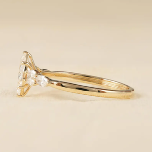 Bague de fiançailles en diamant marquise de 1,50 carat, clarté VS1, couleur F, or massif 14 carats, bague de mariage en diamant pour la création de bijoux féminins - Product Image 2