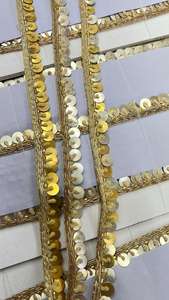 Erkoumi – Vente en gros de dentelle festonnée écologique 100 % polyester avec paillettes or et argent pour emballage cadeau de fêtes, style ethnique - Product Image 5