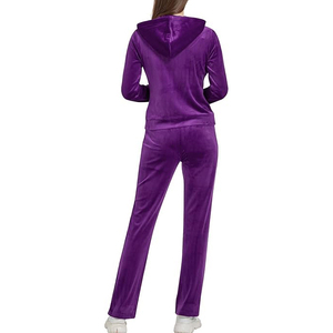 Conjunto de pantalones con cuello alto y puños, tela suave y transpirable, bolsillos laterales, cintura con cordón, chándal de terciopelo. - Product Image 4
