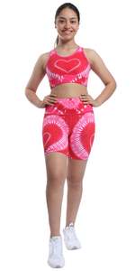 Shorts de sport pour femmes à taille basse, motif floral rose, respirants, en coton et élasthanne tricotés, séchage rapide, avec cordon de serrage, tenue active, coupe classique - Product Image 1