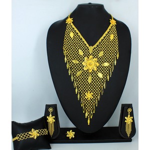 Necklace With Earrings <b>Jewellery</b> <b>Set</b> Goldplated Pure Brass High Quality Uae Dubai Necklace Design Necklace <b>Jewellery</b> <b>Set</b> - Product Image 4