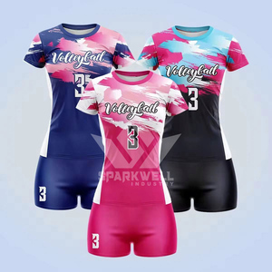 ชุดเสื้อวอลเลย์บอลไล่เฉดสีชมพูสำหรับผู้หญิง แขนสั้น คอกลม ระบายเหงื่อได้ดี ทรงพอดีตัว พร้อมหมายเลข 3 และชื่อสั่งทำ - Product Image 4
