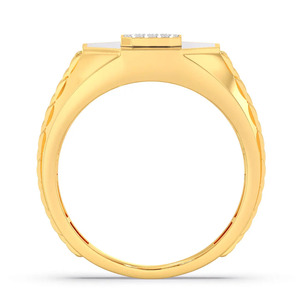 Octagon <b>Black</b> Onyx Diamond Gold Signet <b>Ring</b> - Product Image 4
