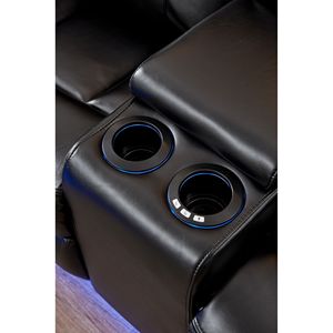 LE153 componibile componibile in nero con striscia LED moderno divano soggiorno - Product Image 3