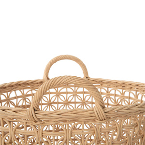 Best Choice Handcrafted Natural Rattan Laundry <b>Basket</b> Geometric Open Storage Bin With Handles Suitable For Home Decor - Product Image 3