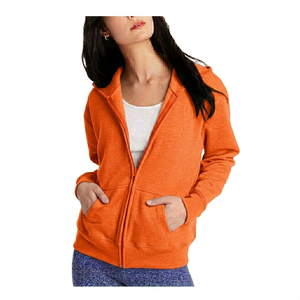 Sudadera con capucha para mujer, la más popular, ligera, de corte holgado, nueva, famosa, a la moda, con cremallera frontal completa, transpirable, precio al por mayor. - Product Image 1