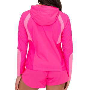 Custom Pink Women Nylon Running Shorts Set Lightweight Hooded Windbreaker Quick Dry Activewear OEM ODM Supplier - Product Image 2