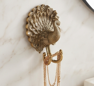 Handmade Metal Peacock Wall <b>Hook</b> Vintage Animal Design Single <b>Hook</b> For Home Decor Heritage Wall Accent - Product Image 4
