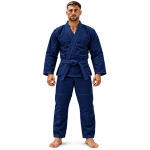 Kimono de Jiu Jitsu Brasileño (BJJ) Premium Azul Marino, Uniforme de BJJ con Tejido de Perlas, Kimono para Grappling, Entrenamiento y Competencia de Artes Marciales para Adultos - Product Image 3