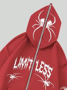 En gros, Sweat à capuche intégral zippé, épais, oversize, en coton vintage, avec double fermeture éclair, style streetwear, vierge, pour l'hiver, avec cagoule intégrée - Product Image 5