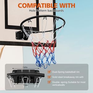 Cerchio da Basket in Acciaio da 18 Pollici Nero Solido con Doppia Molla per Uso Interno ed Esterno - Product Image 5