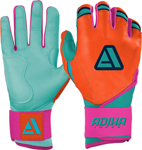 Gants de frappe de baseball en cuir premium Adiha Impex, légers, durables, de qualité supérieure, antidérapants, avec fermeture auto-agrippante. - Product Image 4