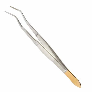 Pinzas quirúrgicas con mango dorado de acero inoxidable, anguladas, para algodón, pinzas de sujeción, instrumentos de precisión para implantes dentales y tejidos. - Product Image 6