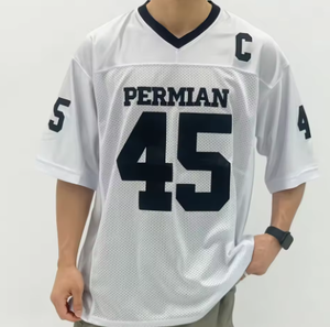 Camiseta de Fútbol Americano Permian, Bordada, 100% Poliéster, Sin Mangas, Tejido de Malla, Unisex, Corte Holgado, Alta Calidad, Para Todas las Temporadas - Product Image 5