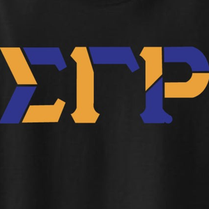 T-shirt décontracté noir pour femme Sigma Gamma Rho à blocs de couleur et lettres grecques, tee-shirt de sororité à manches courtes avec motif graphique personnalisé grec - Product Image 5