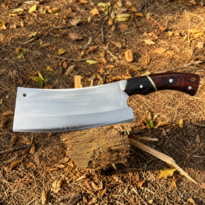 Couteau à découper artisanal en acier inoxydable, couteau de boucher et de chef avec manche en bois d'olivier, couteau à découper pour la viande - Product Image 1