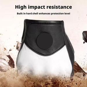 Guantes de Motocicleta de Alta Calidad para Adultos, Negros y Blancos, de Cuero, Antideslizantes, para Conducir en la Calle, Guantes de Seguridad para Motocicleta - Product Image 2