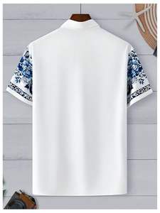Chemise homme imprimée intégrale à manches courtes, style hawaïen tropical, décontractée, boutonnée, pour l'été, motif floral coloré - Product Image 5
