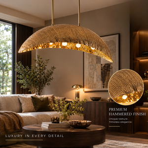 Lustre suspendu contemporain en métal Daystar Trade 100W 3500K blanc chaud pour intérieur, anti-éblouissement, motif côtelé, CRI élevé Ra90 - Product Image 2