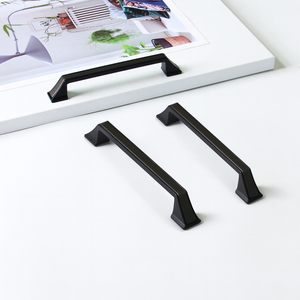 Top Selling Midcentury Modern Matte <b>Black</b> Zinc Alloy Cabinetry Handles Furniture Hardware for Dresser Kitchen Bedroom Wardrobe - Product Image 1