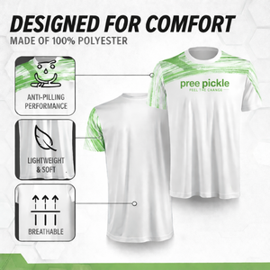 Custom mens crew neck pickleball <b>t</b>-shirt anti pilling <b>light</b> weight soft breathable summer court wear oem odm - Product Image 1