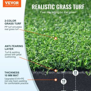 Tappetino da Golf 5x4ft con 6 Tee, Erba Sintetica per Allenamento Golf, Accessori per l'Allenamento del Golf - Product Image 2