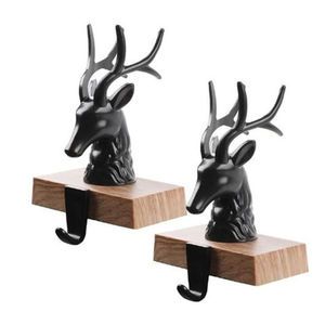 Heavy Duty Cast Iron Christmas Tree <b>Stocking</b> <b>Holder</b> With Star Topper Rustic Bronze Metal Fireplace Mantel Hook For Decoration - Product Image 2