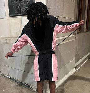 Ensemble de survêtement en nylon pour homme 2026 avec logo personnalisé, coupe-vent deux pièces (veste et pantalon) en polyester pour la saison automne - Product Image 6