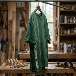 เสื้อยืดคอตตอนสตรีทแวร์วินเทจทรงโอเวอร์ไซส์ ไหล่ตก พิมพ์ลายคุณภาพสูง เนื้อผ้าหนา เสื้อยืดผู้ชาย - Product Image 5