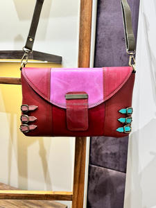 Nouveau sac à bandoulière en cuir recyclé occidental Multi couleur sac à main de vente chaude femmes élégant Unique sac à bandoulière multicolore - Product Image 3