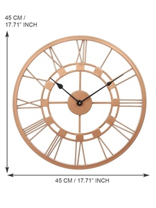 Zam Zam Impex Luxury Analog <b>Wall</b> Mounted <b>Clock</b> Hand-Crafted Single Face Copper Color Iron Roman Figure Art Deco Design Style - Product Image 6