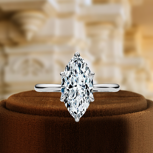 Bague de fiançailles solitaire en diamant de laboratoire certifié IGI 1CT taille marquise, en or jaune 14 carats, bague de mariée, bague de promesse - Product Image 2