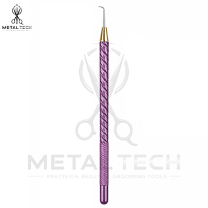 Support de ventilation à rainures spirales violettes, poignée moletée en métal, micro-crochets à verrouillage, aiguilles, outils professionnels pour perruques Lace Front et toupets - Product Image 2