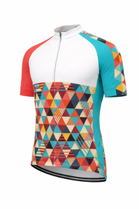 เสื้อเจอร์ซีย์ปั่นจักรยานแบบมีรูระบายอากาศ พิมพ์ลายชื่อทีมด้วยเทคนิคฮีททรานเฟอร์ ดีไซน์ล่าสุด ชุดกีฬาสำหรับมืออาชีพ ผลิตจากโพลีเอสเตอร์ 100% - Product Image 3