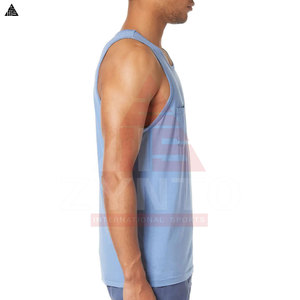 Débardeurs de musculation et de fitness pour hommes en coton avec logo personnalisé, débardeurs de course à pied pour hommes - Product Image 3
