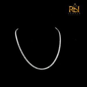 สร้อยคอเพชรทรงเหลี่ยมมรกต เพชรเลี้ยงในห้องปฏิบัติการ แบบ Step Cut Eternity Collar ทองคำแท้ 9K 14K 18K เครื่องประดับชั้นดี - Product Image 1