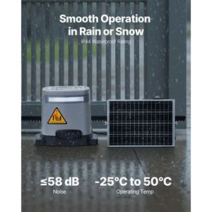 Apriporta Elettrico Solare da 280W per Cancelli Scorrevoli fino a 20m (1799 libbre) con Motore a Ingranaggi e Binario in Alluminio - Product Image 5