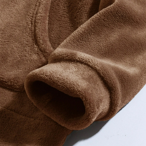 Sweat-shirt à capuche en polaire marron avec oreilles d'ours pour homme, coupe classique, décontracté, hiver, avec poche, manches classiques, style tricoté, imperméable - Product Image 5