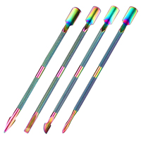 Pousse-cuticules et coupe-cuticules double embout en acier inoxydable de qualité médicale pour manucure et salon