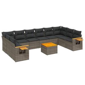 Conjunto de Sofás Modulares Grandes de Ratán PE Gris para Jardín, Colección Premium de Muebles para Exteriores - Product Image 2