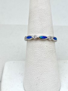 Blue <b>Opal</b> <b>Ring</b> Elegant Gemstone Jewelry Women Gift Handmade Adjustable Wholesale Supplier - Product Image 5