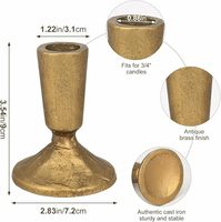Satin-Goldene Handgefertigte Aluminium-Kerzenständer, Schwere Kompakte Konische Fassung, Paar für Weihnachtliche Luxusdekoration