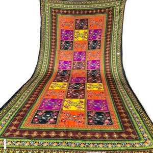 Antiguo indio Banjara Tribal hecho a mano chal mujer elegante bordado Floral patrón espejo tengo que trabajar chales étnicos largos de seda - Product Image 1