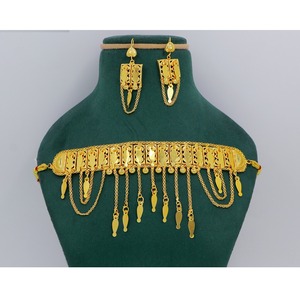 Martasha <b>Designer</b> Islamic Ramadan Special Goldplated UAE Jewellery Special Dubai Jewellery Necklace Earring Set Arabic <b>Jewelry</b> - Product Image 4