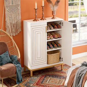 Scarpiera a 5 Ripiani con Ampio Spazio di Archiviazione, Mobile Salvaspazio per Ingresso e Soggiorno - Product Image 1