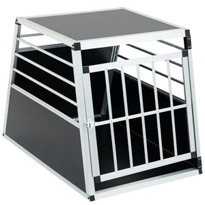 Caja de Transporte de Aluminio Negra Plateada de 35 x 25 x 27 Pulgadas, Caja de Transporte para Perros y Gatos, Transportín para Mascotas - Product Image 4