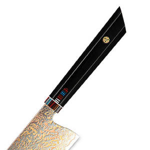 Couteau professionnel en acier damas cuivré avec manche en bois lisse pour le nettoyage du poisson et la préparation des fruits de mer - Product Image 6