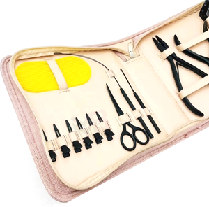 Kit d'outils professionnels en acier inoxydable pour extensions de cheveux à usage commercial : pinces pour micro-liens, enfileurs de perles, pinces de sectionnement - Product Image 6