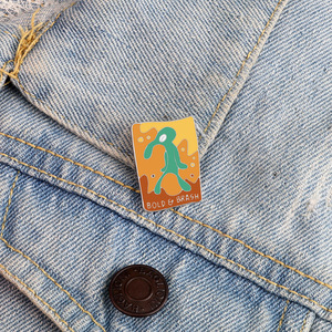Broche amusante en alliage vert avec motifs de dessins animés, petits animaux, plantes et fleurs, pour la décoration de vêtements et sacs - Product Image 2